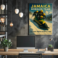 Jamaica Bobsled Team 1988 Winter Olympics Poster