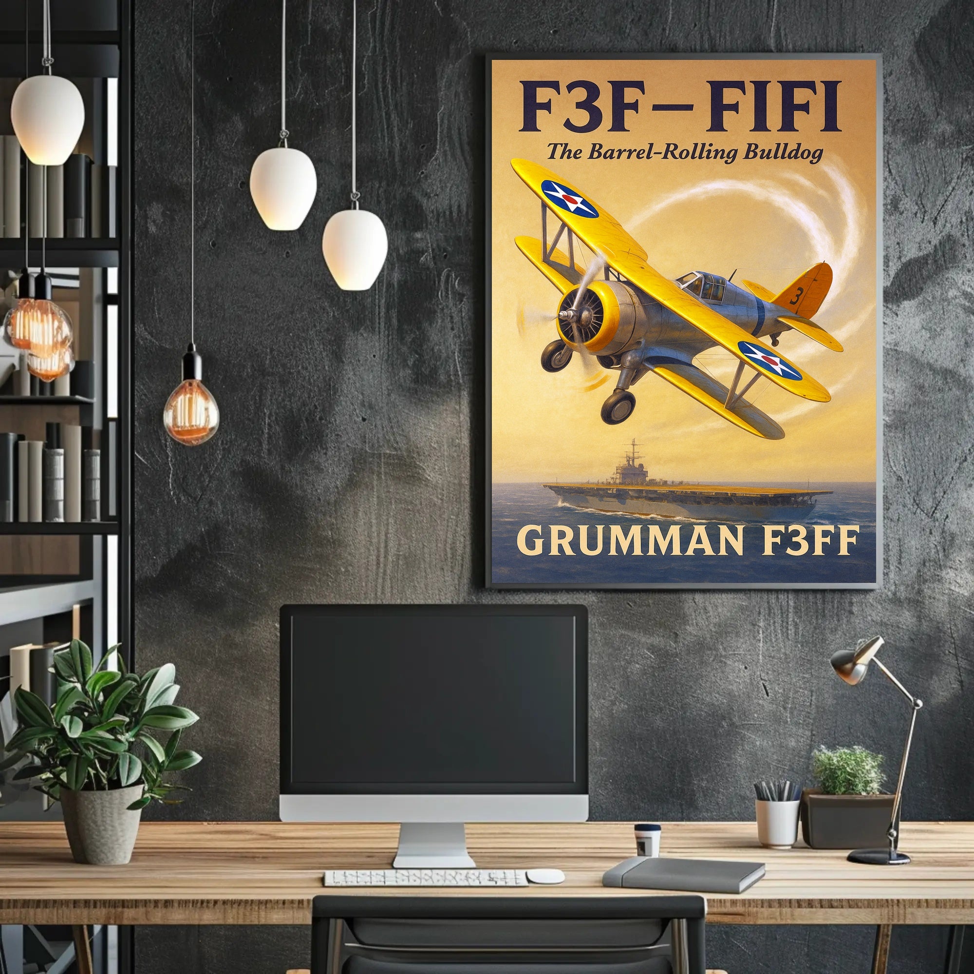 F3F-FIFI The Barrel-Rolling Bulldog Poster PosterGoat