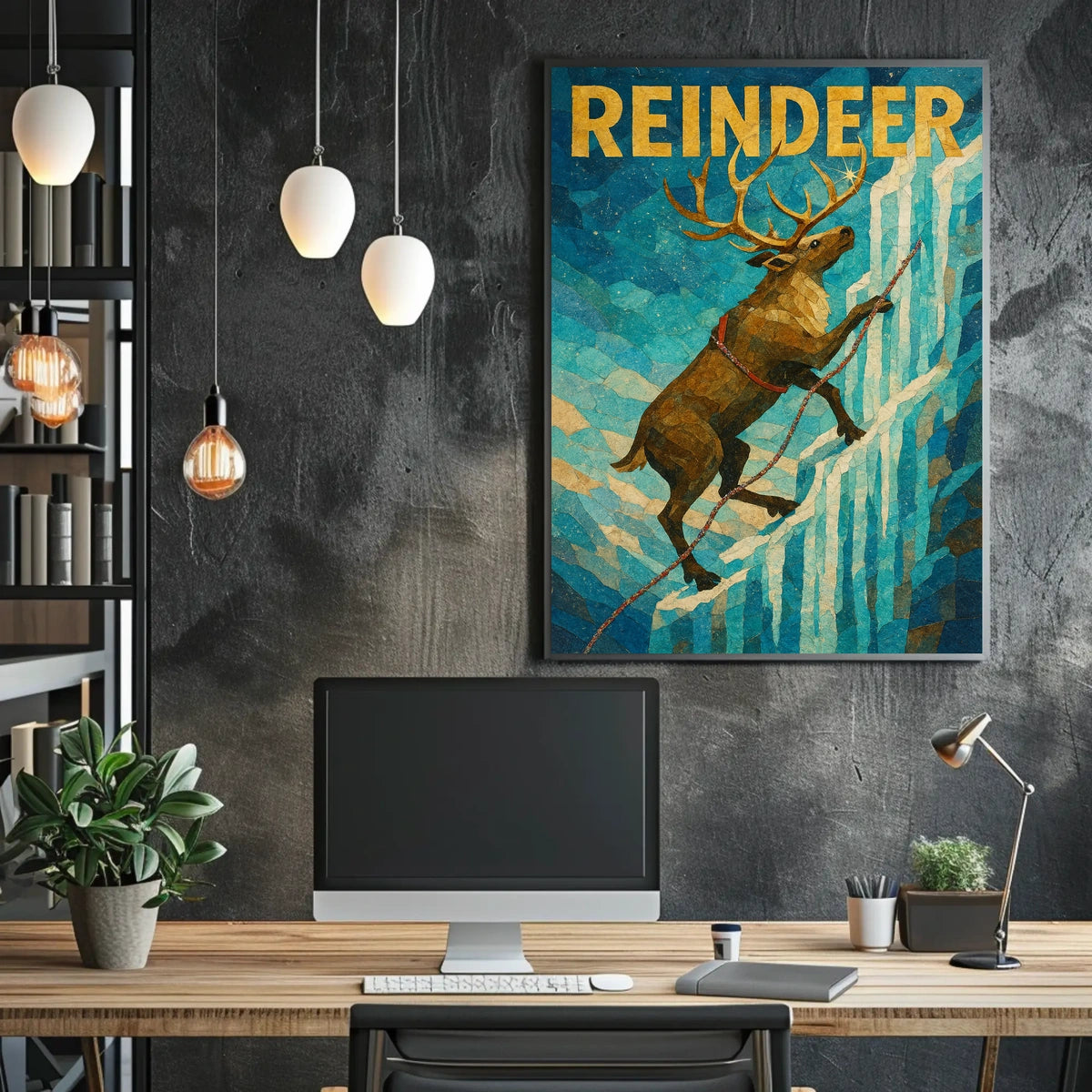 Majestic Reindeer Adventure Animal Poster