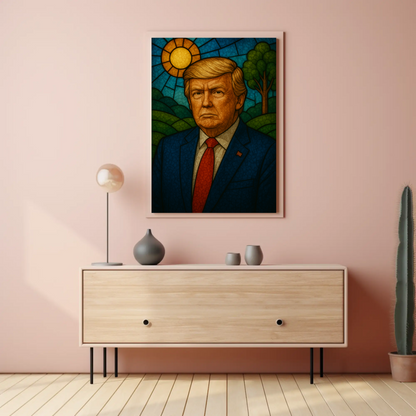 Donald Trump Stained Glass Style Poster
