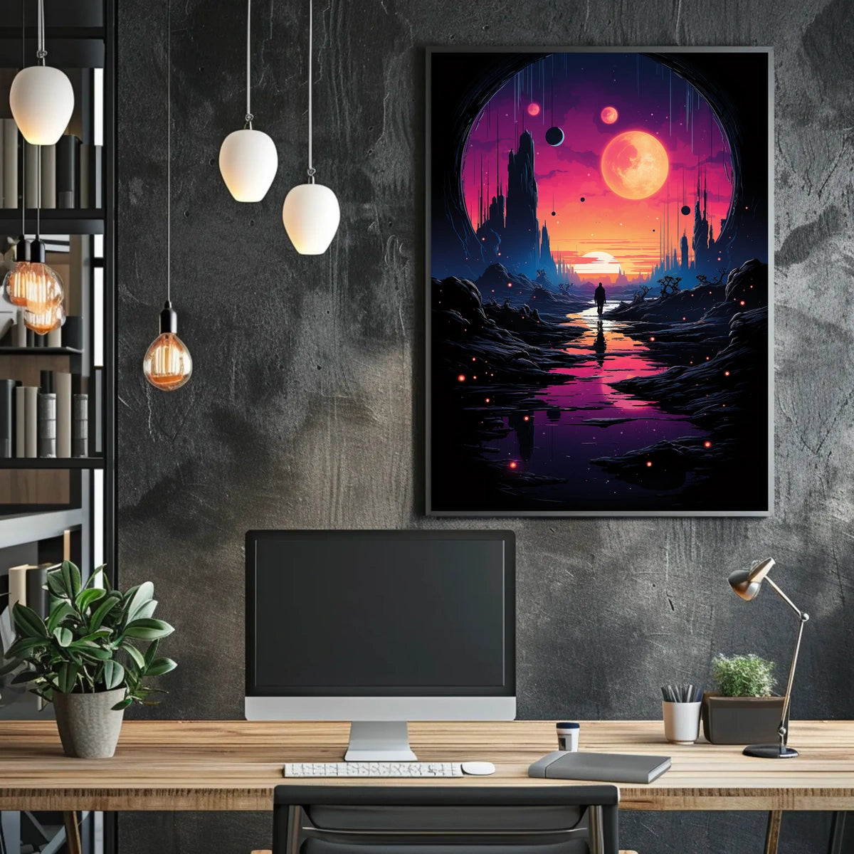 Celestial Fantasy Realm Surreal Art Poster