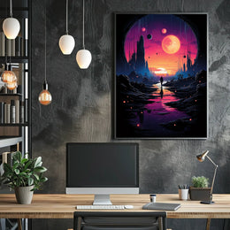 Celestial Fantasy Realm Surreal Art Poster
