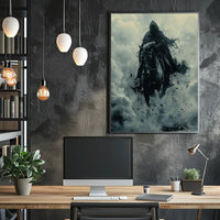 Mysterious Cloaked Figure Riding Horse Fantasy Mythology Poster PosterGoat