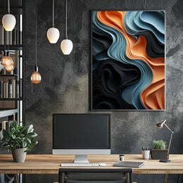 Abstract Waves Of Color Abstract Poster PosterGoat
