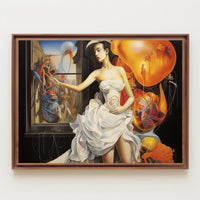 Woman in White Dress Abstract or Artistic Poster