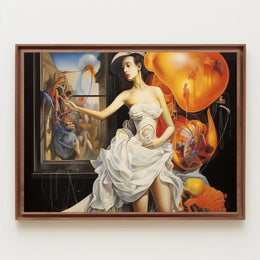 Woman in White Dress Abstract or Artistic Poster