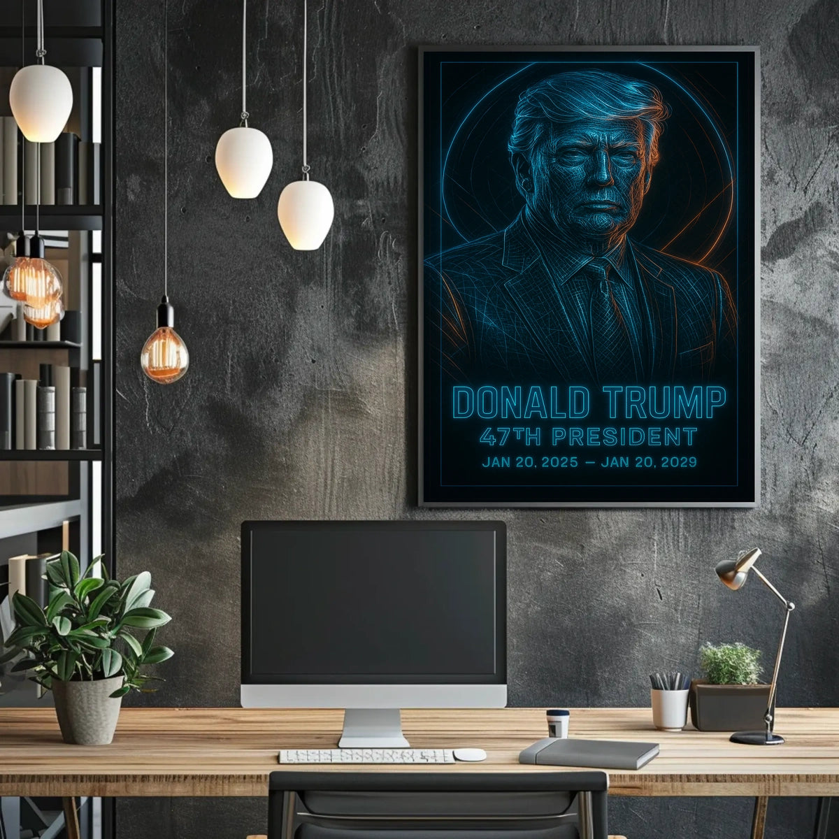 Donald Trump Electric Visionary Leader Poster
