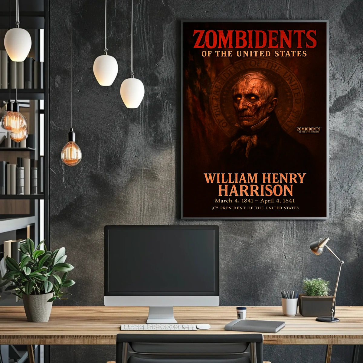 William Henry Harrison 9th President of the United States Zombidents Poster Series