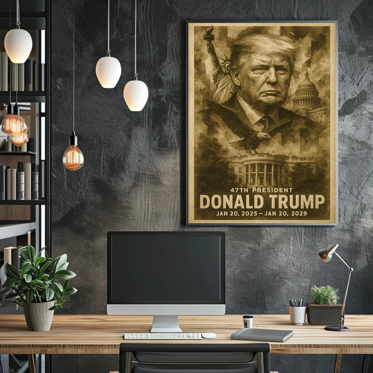 Donald Trump Forty Seventh President Pop Art Typography Patriotic Collectors Vision Poster