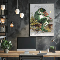 Whimsical Frog Playing Violin Vintage Advertisement Poster PosterGoat