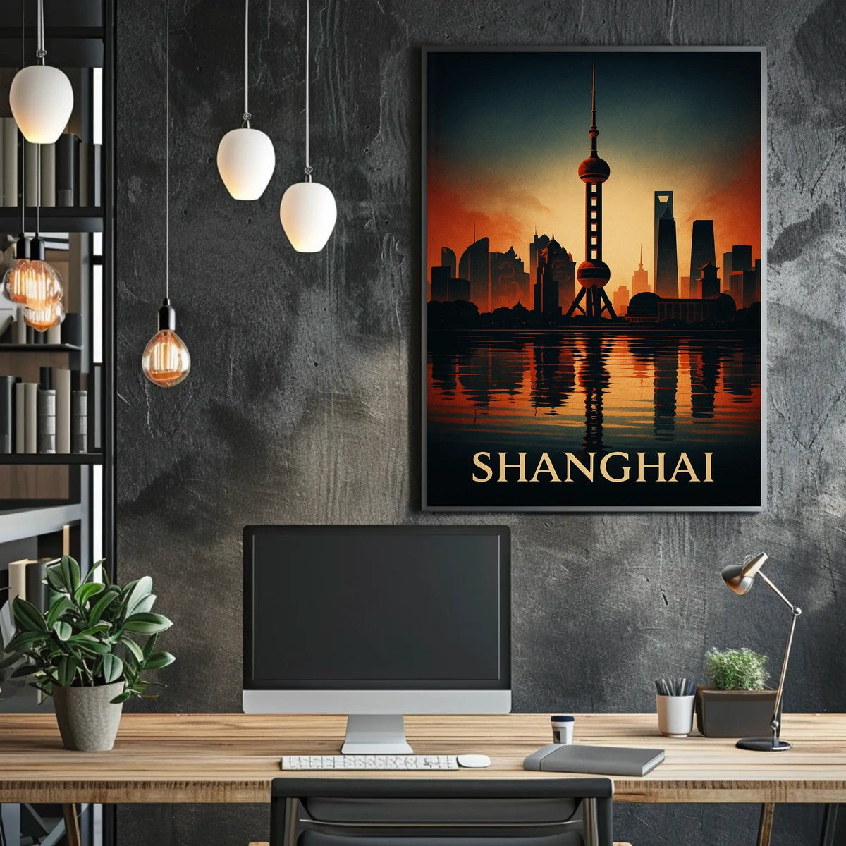 Shanghai Skyline Poster