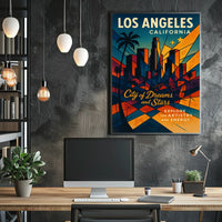 Los Angeles City Of Dreams And Stars Poster