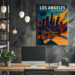 Los Angeles City Of Dreams And Stars Poster