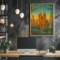 Barcelona Where Art Meets Life Poster