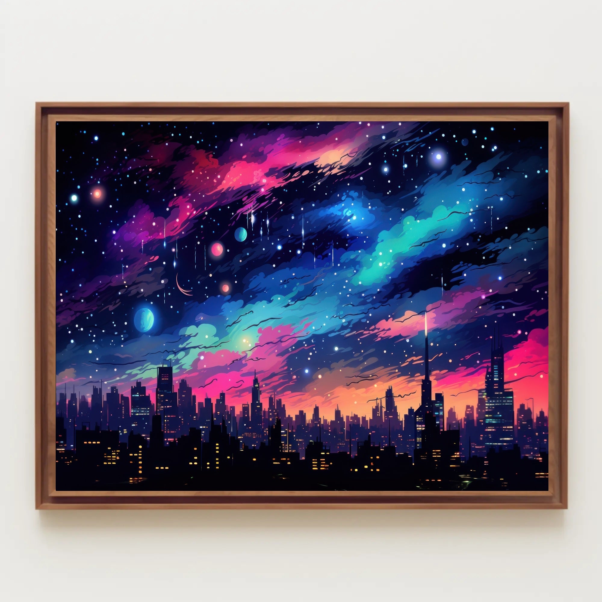 Cosmic Cityscape Poster PosterGoat