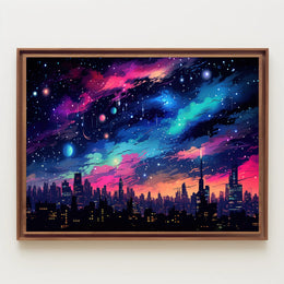 Cosmic Cityscape Poster PosterGoat