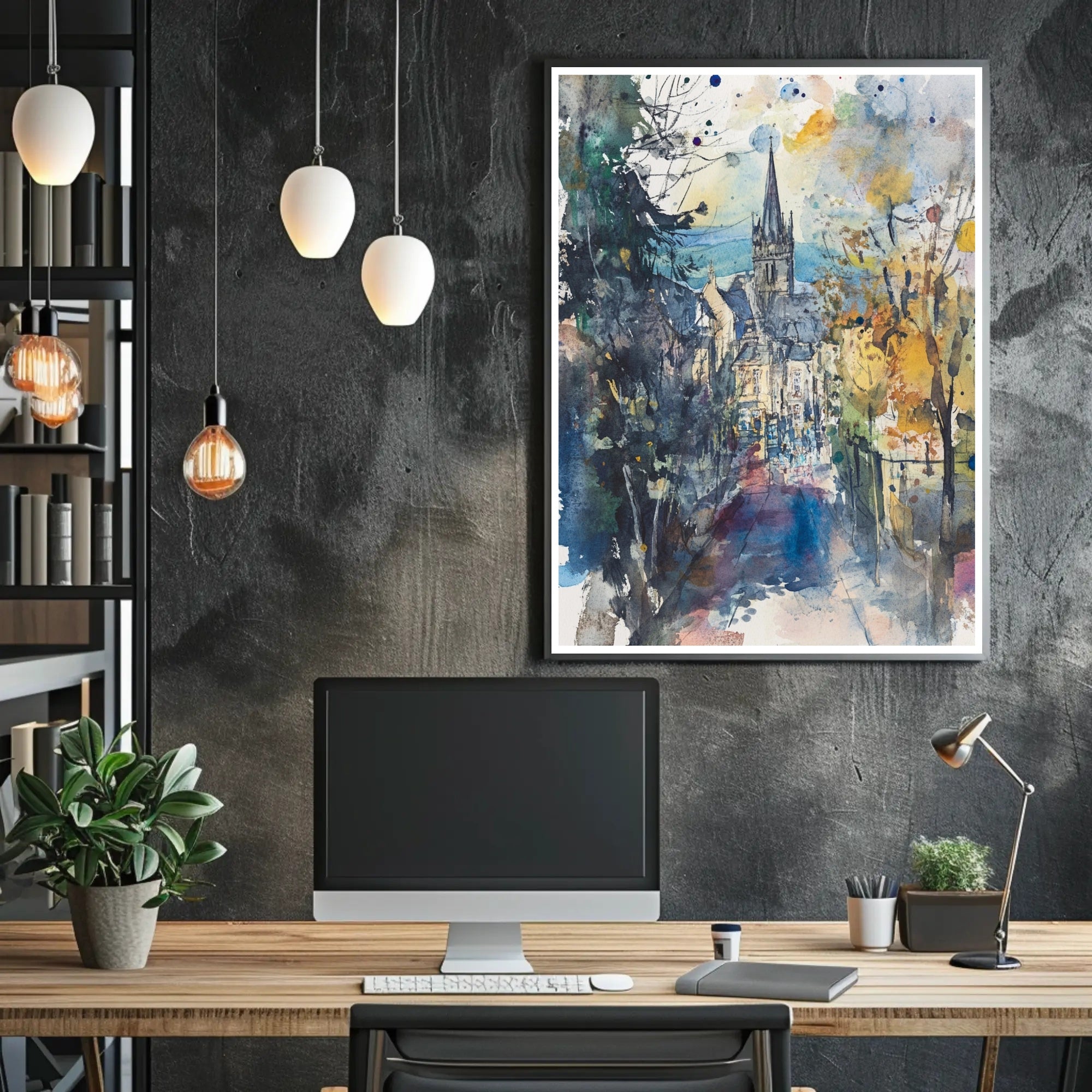 Autumn in Town Poster PosterGoat