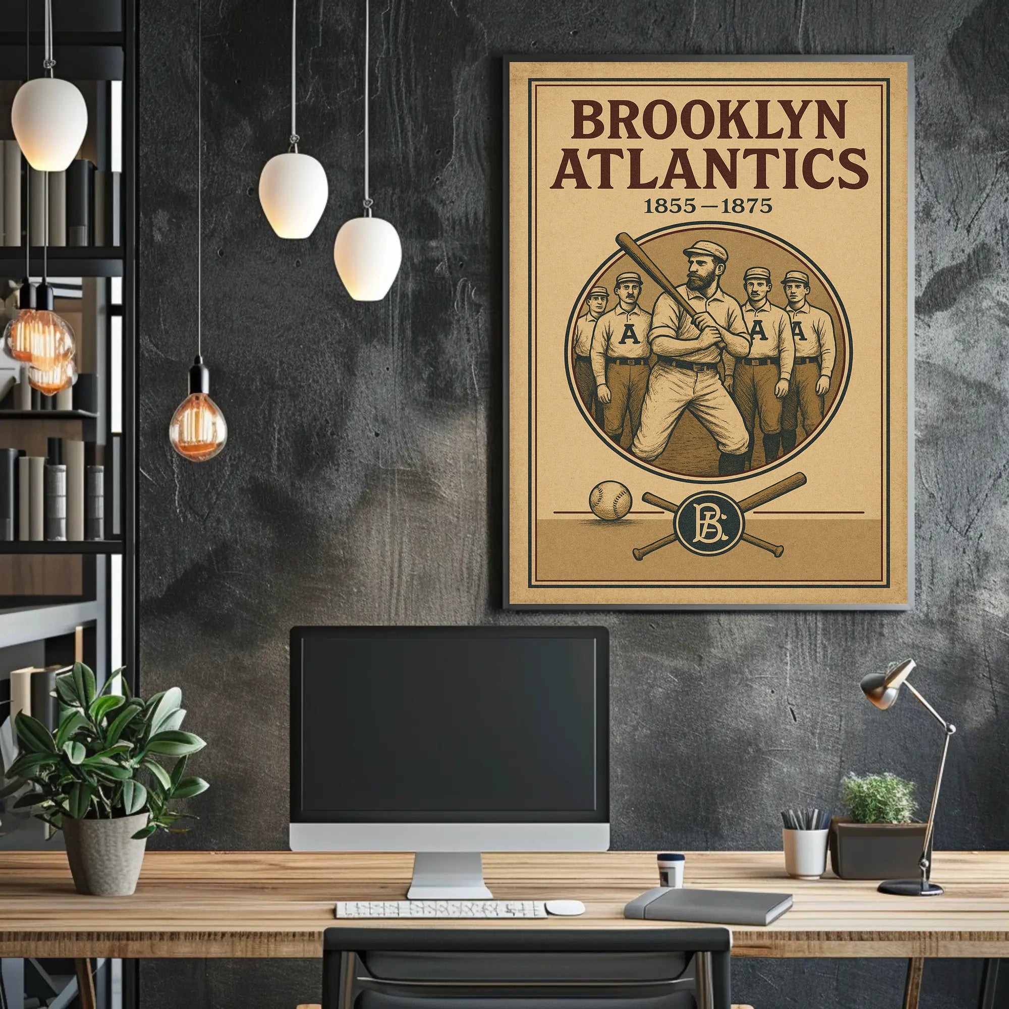 Brooklyn Atlantics Vintage Baseball Poster PosterGoat