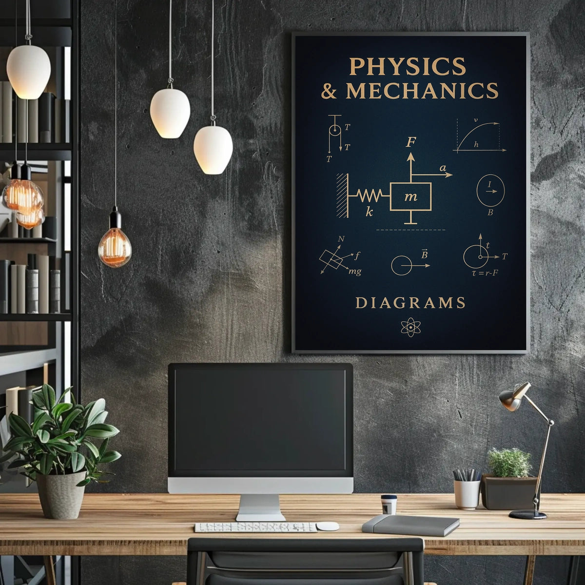 Physics Mechanics Diagrams Poster