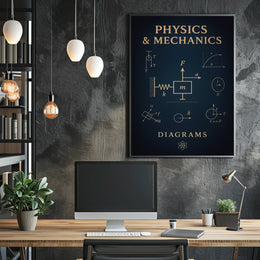 Physics Mechanics Diagrams Poster