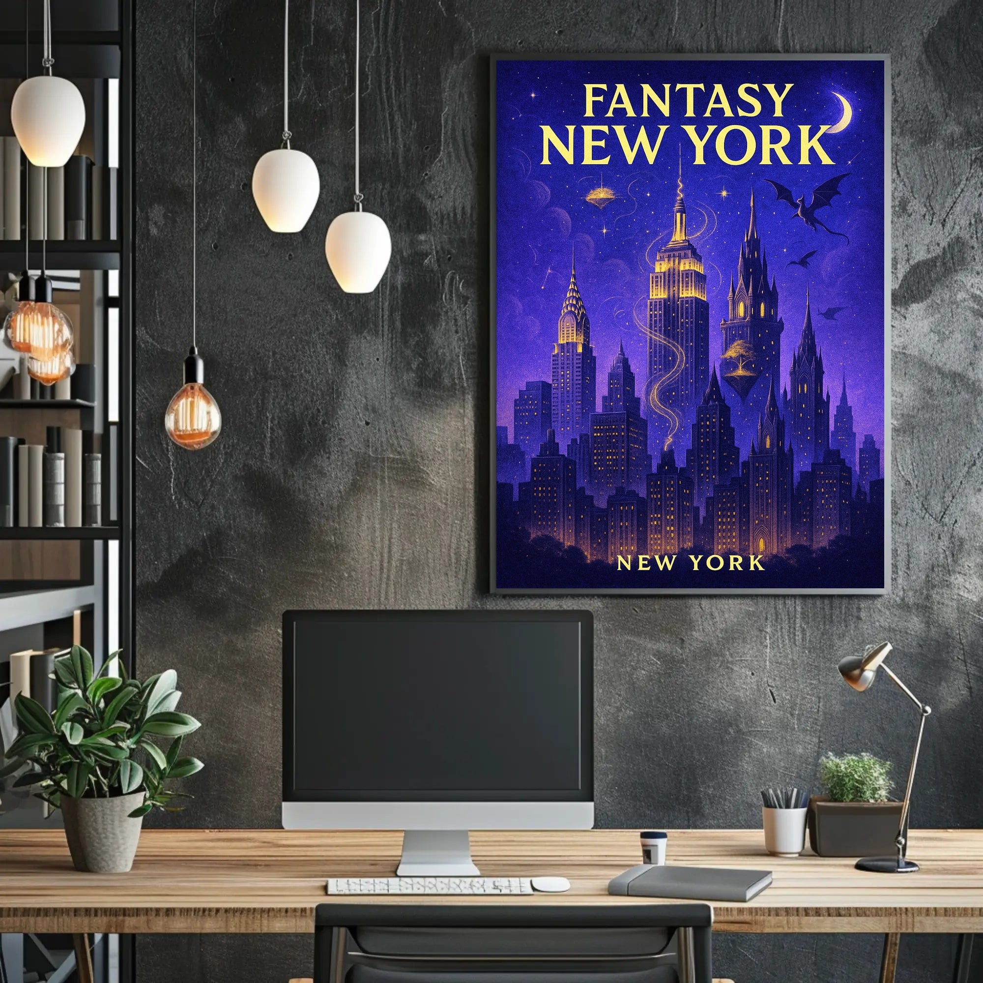 Fantasy New York Poster PosterGoat