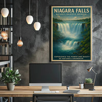Niagara Falls Vintage Travel Art Illustation Travel Poster