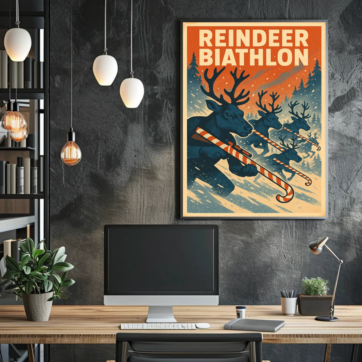 Reindeer Biathlon Poster