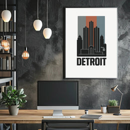 Detroit Skyline Art Print for Home Decor PosterGoat
