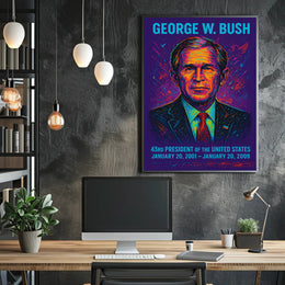 George W. Bush Neon Art Historical or Presidential Poster