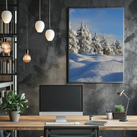 Serene Winter Landscape with Evergreen Trees National Park Poster