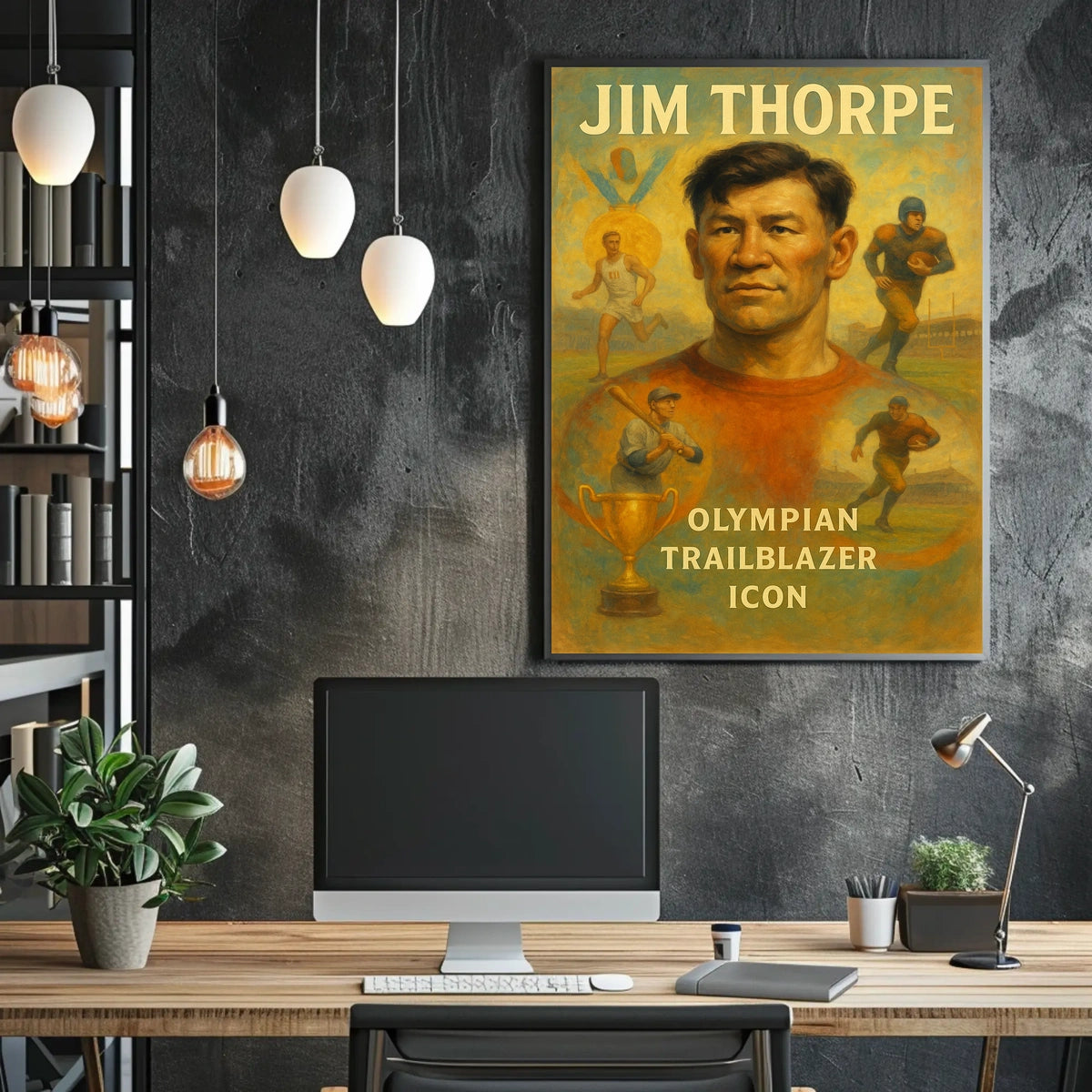 Olympian Trailblazer Icon Jim Thorpe Poster