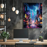 Neon Cityscape Poster