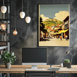 Scenic Village Street Poster