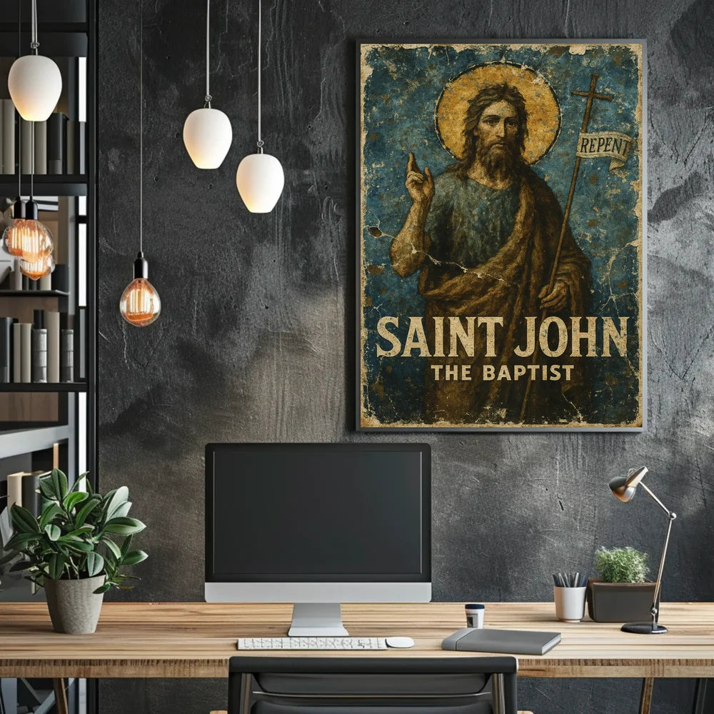 Saint John the Baptist Renaissance Religious Art Poster