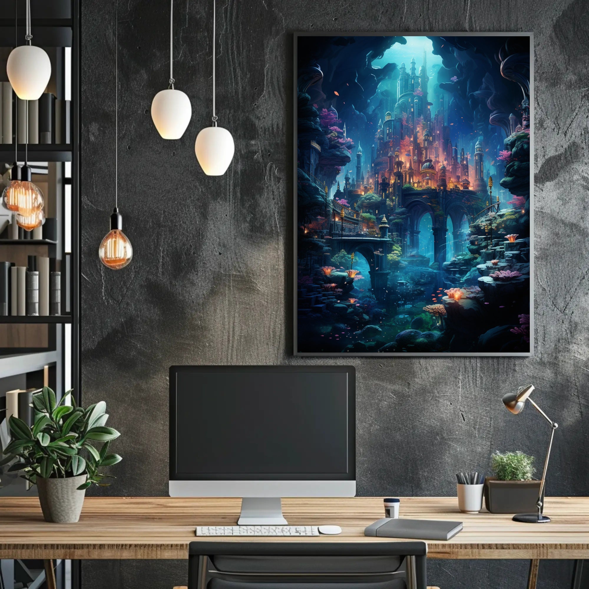 Enchanted Underwater City Poster