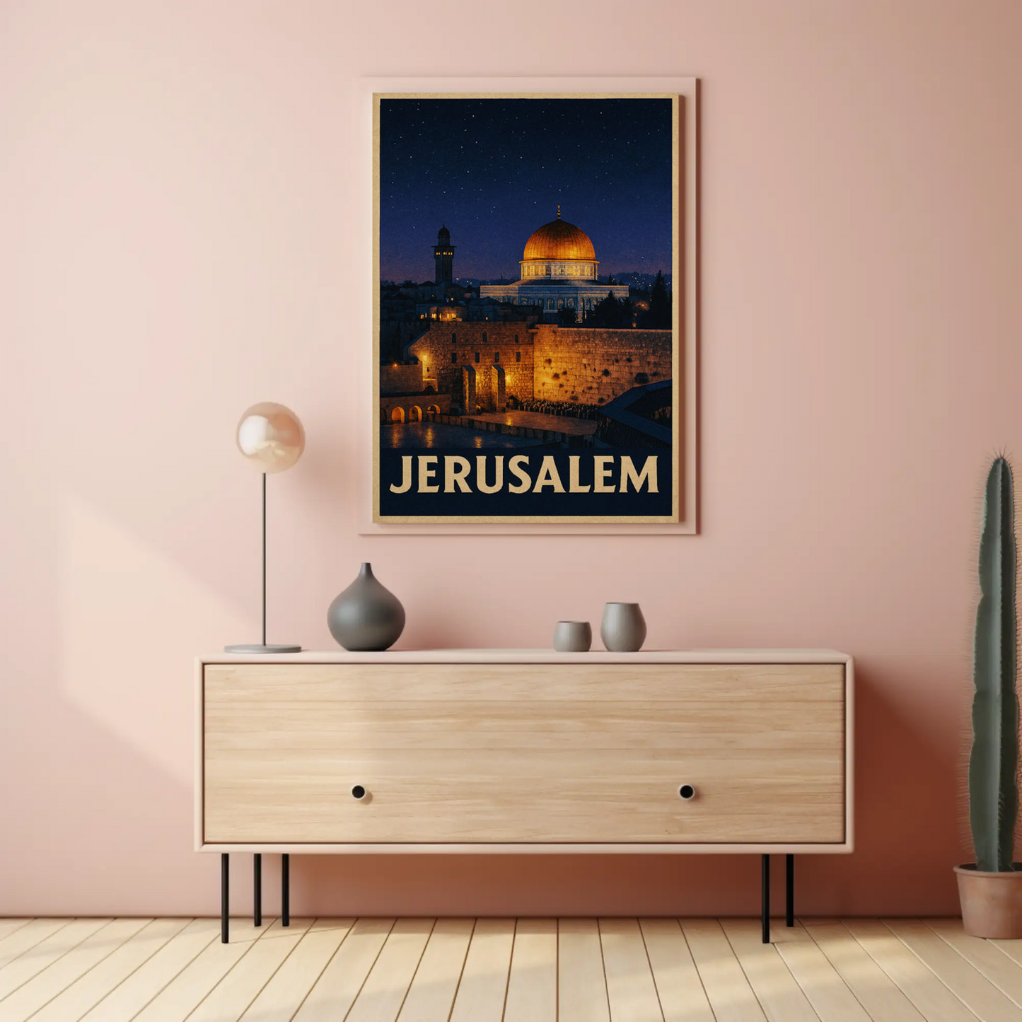 Jerusalem Dome Western Wall Night Sky Poster Poster
