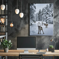 Winter Wonderland With Reindeer Poster
