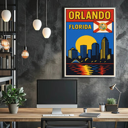 Orlando, Florida Skyline Poster PosterGoat