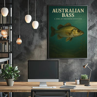 Australian Bass Ecosystem Art Educational or Infographic Poster
