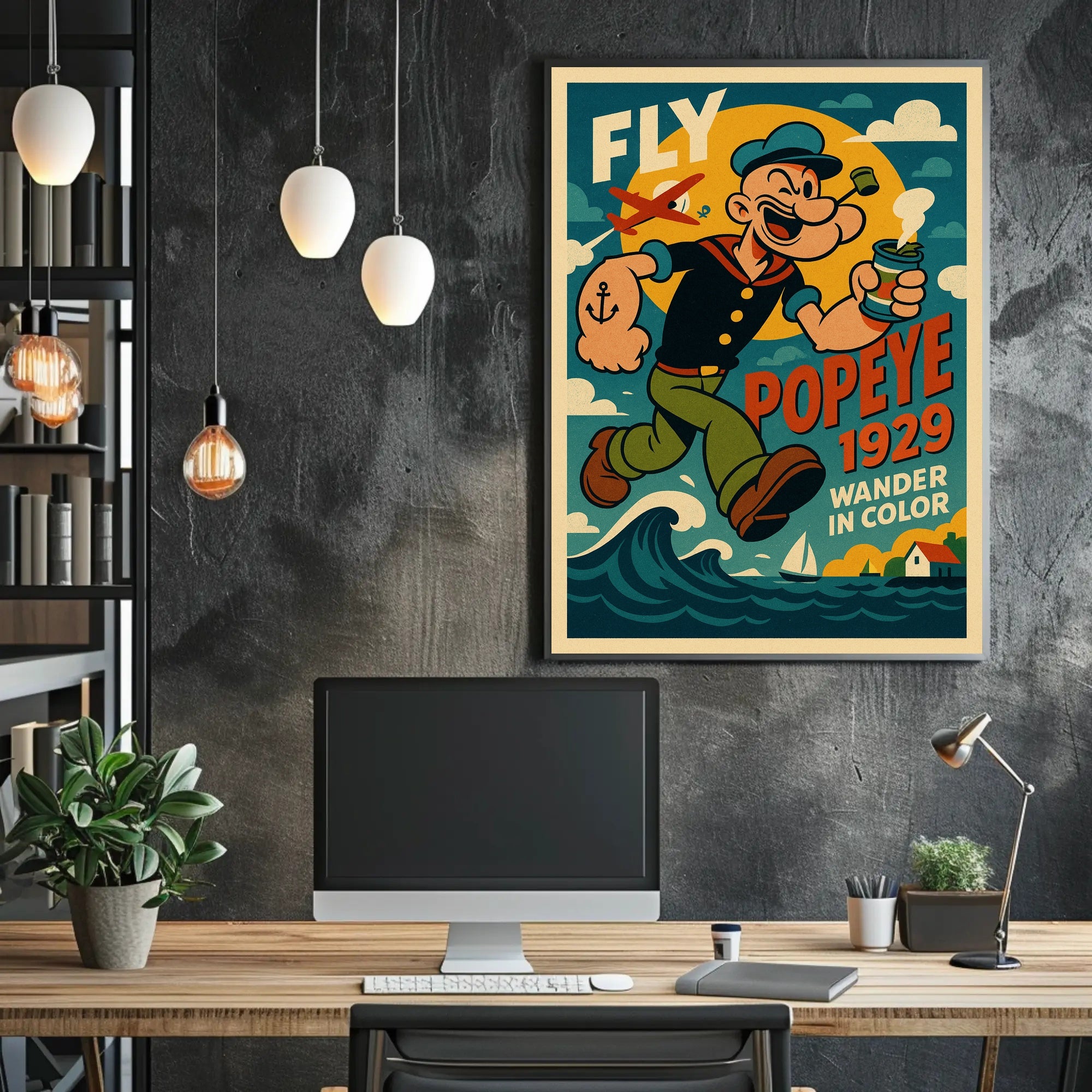 Popeye Vintage Poster Print 1929 Wander In Color