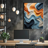 Abstract Waves Of Color Abstract Poster PosterGoat