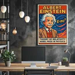 Albert Einstein Relativity Theory Vintage Educational Scientific Print Wall Art Scholarly Poster