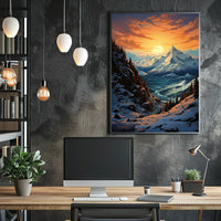 Breathtaking Sunset Mountain Landscape National Park Poster