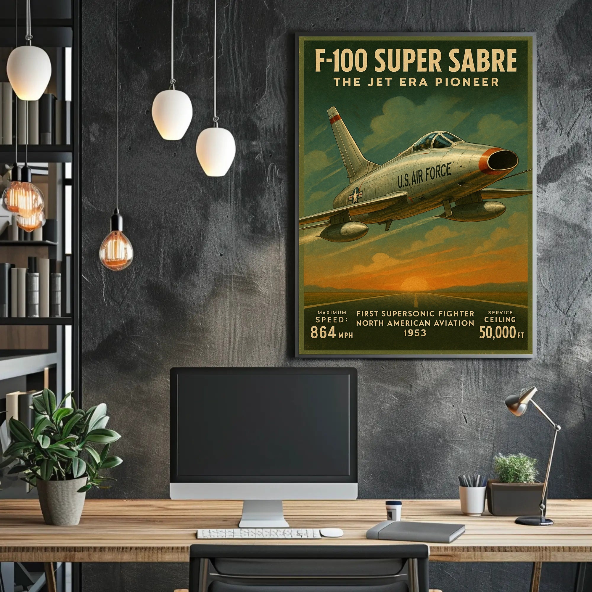 F-100 Super Sabre The Jet Era Pioneer Poster