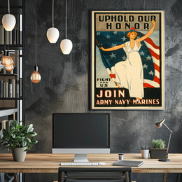 Liberty Lady Vintage Military Recruitment Poster