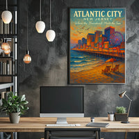 Atlantic City Where the Boardwalk Meets the Fun Poster