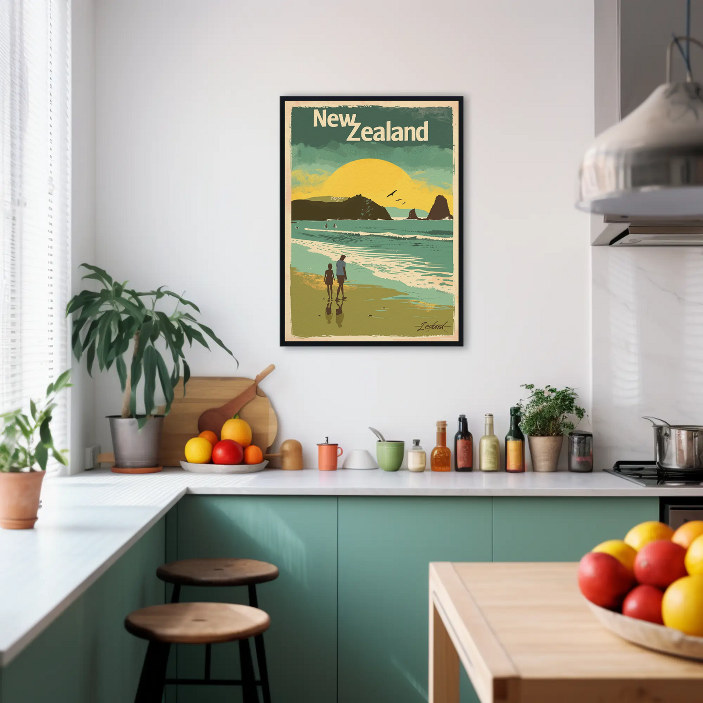 New Zealand Vintage Travel Poster
