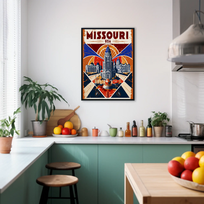 Missouri USA Historic Dome Skyline Vintage Travel Poster