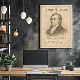 James Monroe 5th President Sketch Poster Art Print Decor PosterGoat