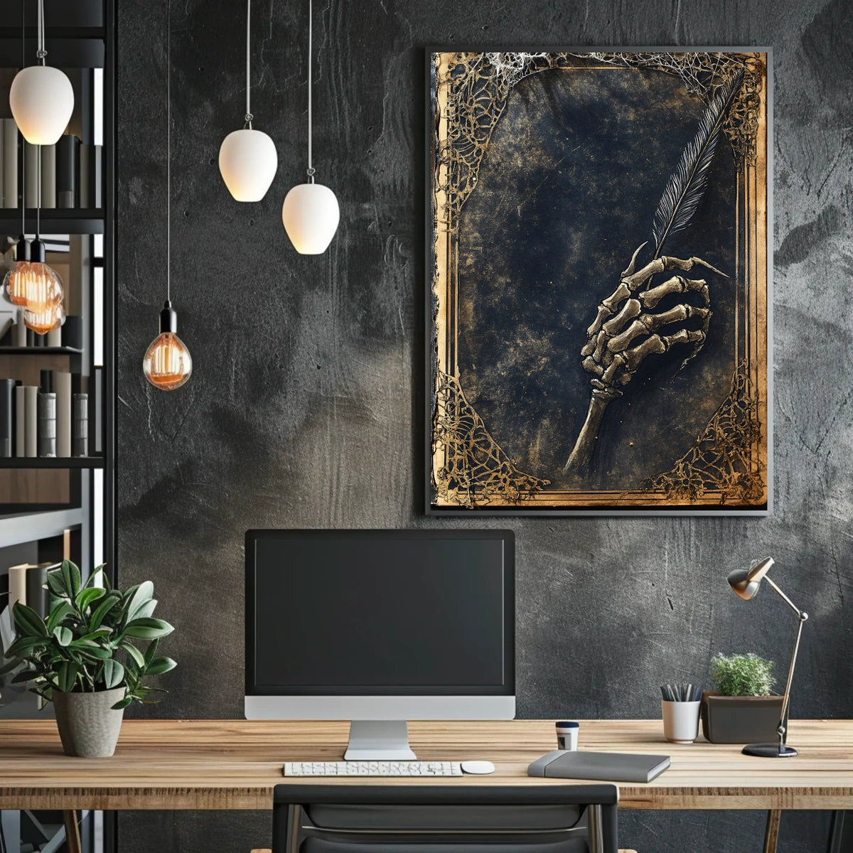 Gothic Quill of Mortality Artistic Poster